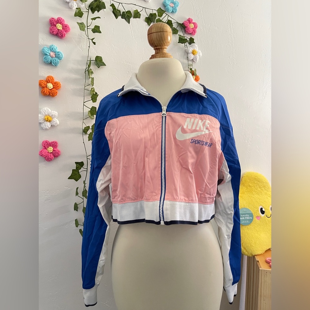 Nike Pink and White Windbreaker